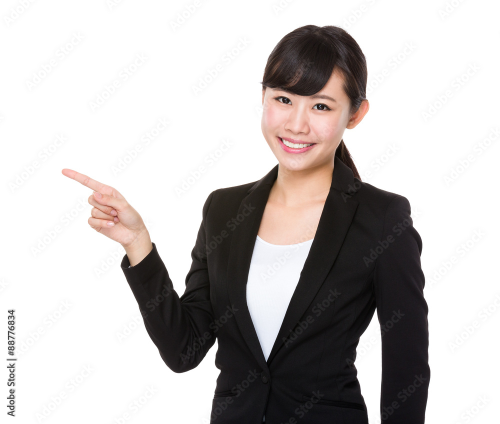 Young Businesswoman with finger point up Young Businesswoman with finger point up