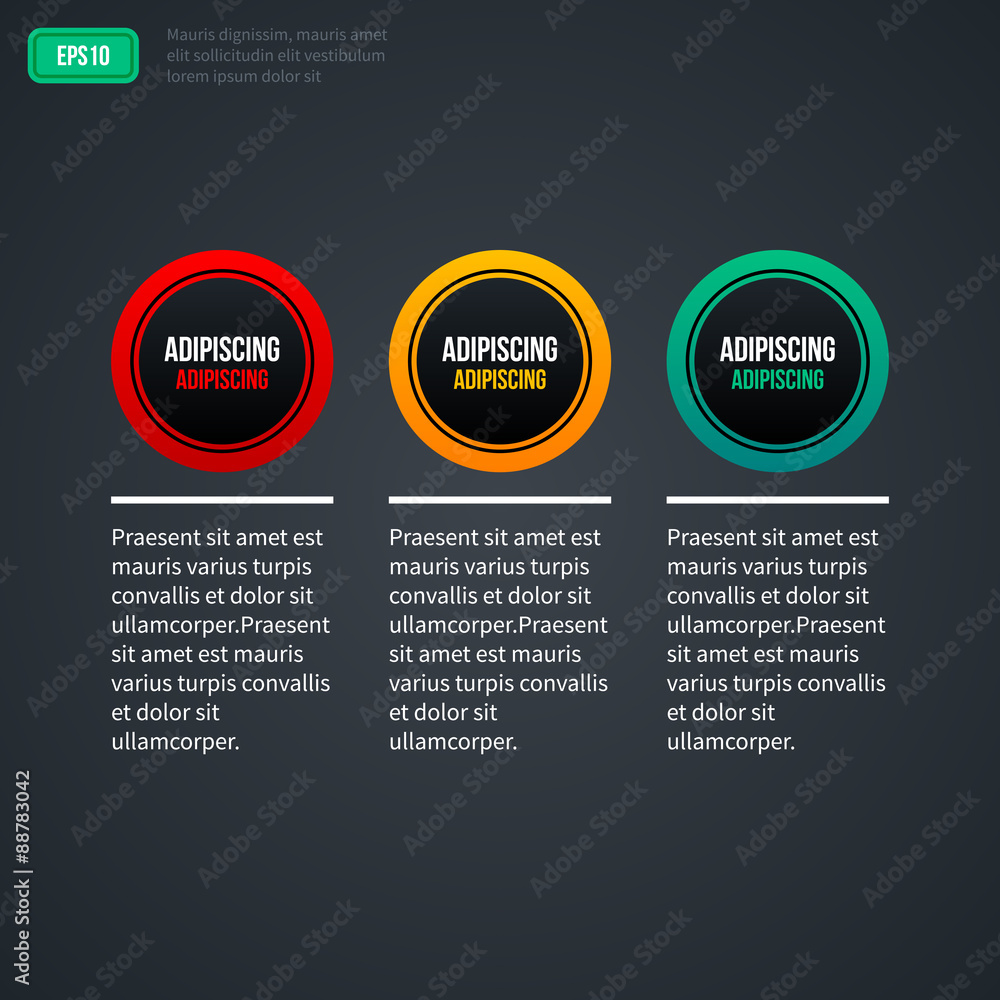 Obraz premium Three options on gray background. EPS10.