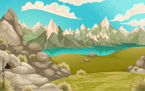 Mountain landscape with lake