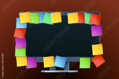 monitor with paper