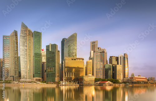 Singapore Skyline and view of Marina Bay