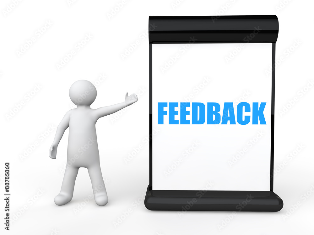 3d man with feedback billboard 3d man with feedback billboard