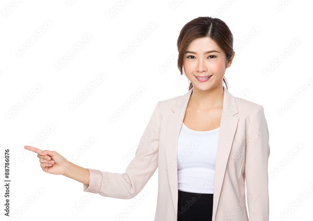Asian businesswoman with finger point up Asian businesswoman with finger point up