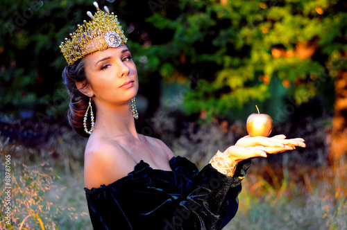 Photography Elegant young woman dressed like queen