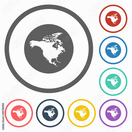 north america continent icon