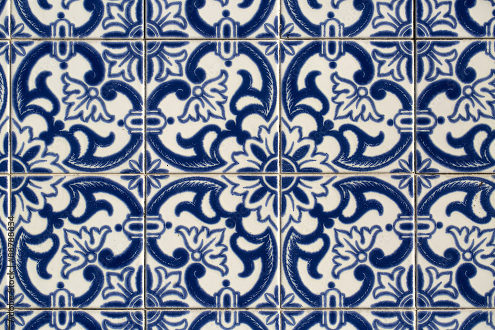 Detail of some typical portuguese tiles Detail of some typical portuguese tiles