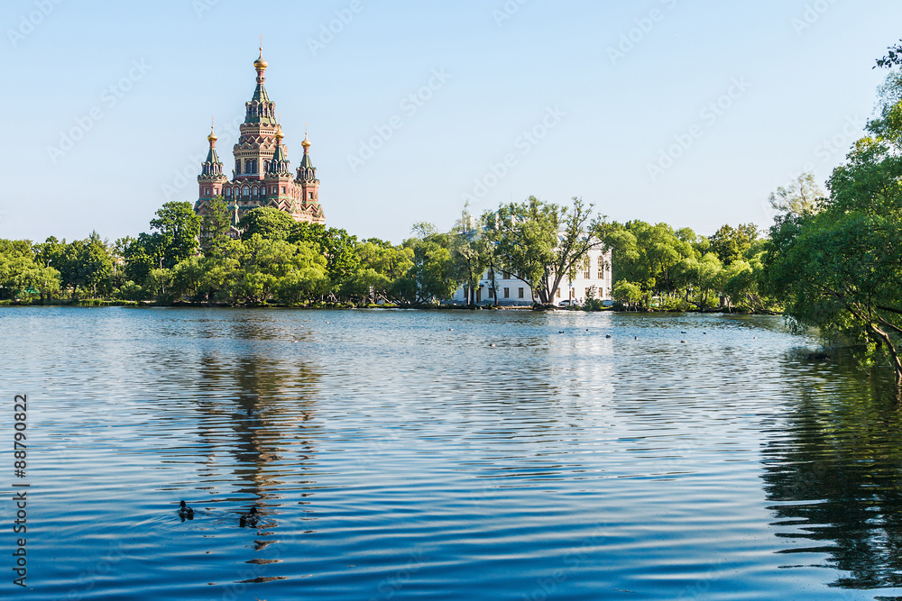Naklejka premium Church of St. Peter and Paul in the early morning
