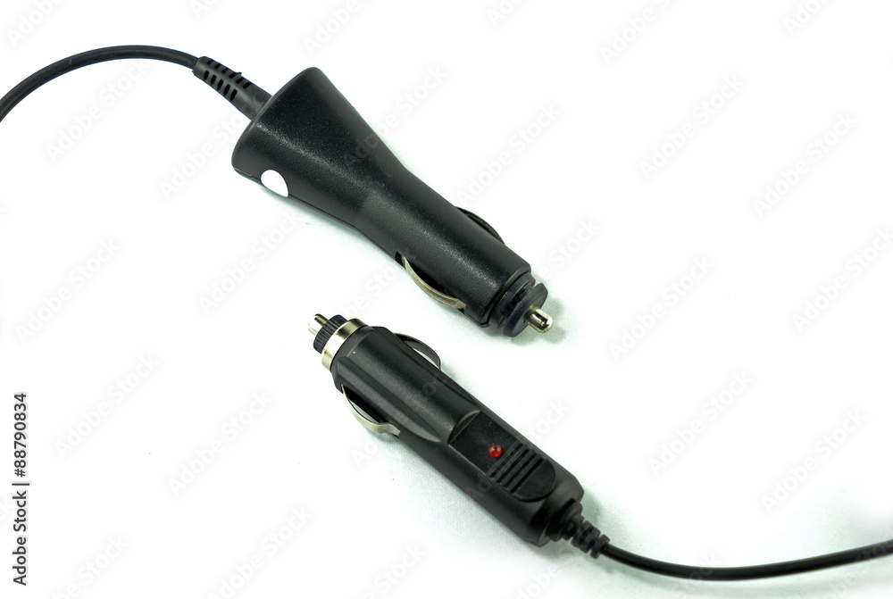 duoble car charger , isolate on white background duoble car charger , isolate on white background