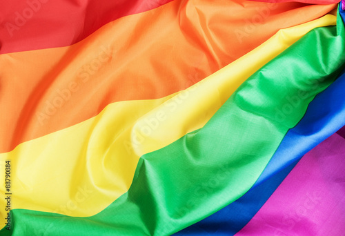 Fabric texture of the Gay rainbow flag Fototapet