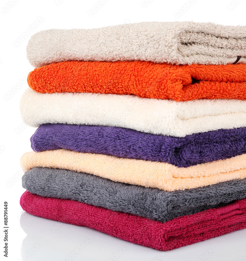 Colorful towels isolated on white Colorful towels isolated on white