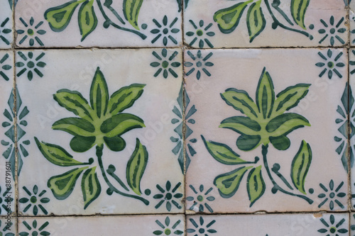 Detail of some typical portuguese tiles