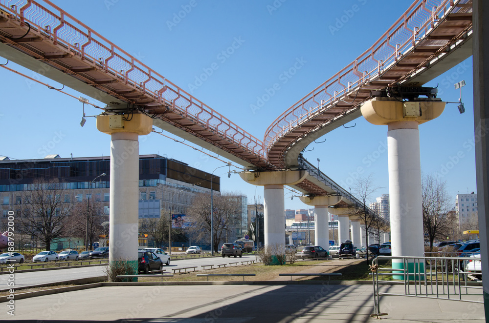MOSCOW, RUSSIA - April 11.2015: Urban monorail.