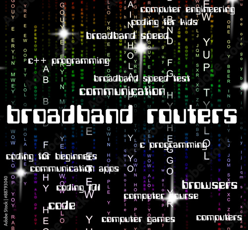 Broadband Routers Represents World Wide Web And Computing