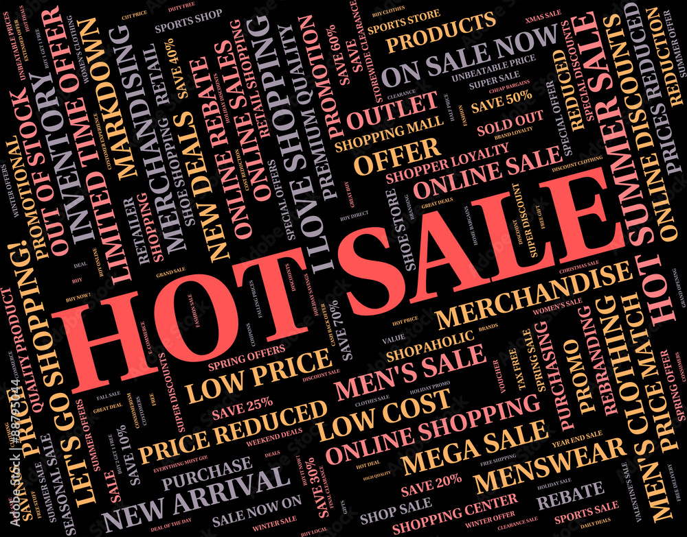 Obraz premium Hot Sale Indicates Number One And Bargain