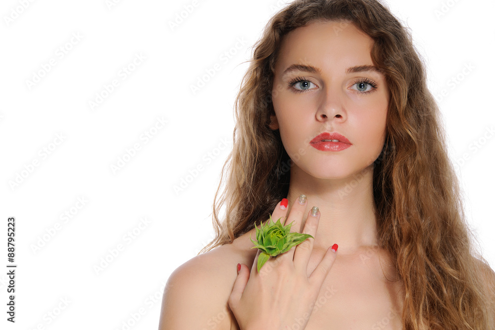 Bright closeup portrait of a beautiful girl with perfect clean s Bright closeup portrait of a beautiful girl with perfect clean s