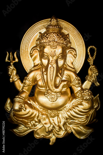 Golden Hindu God Ganesh.