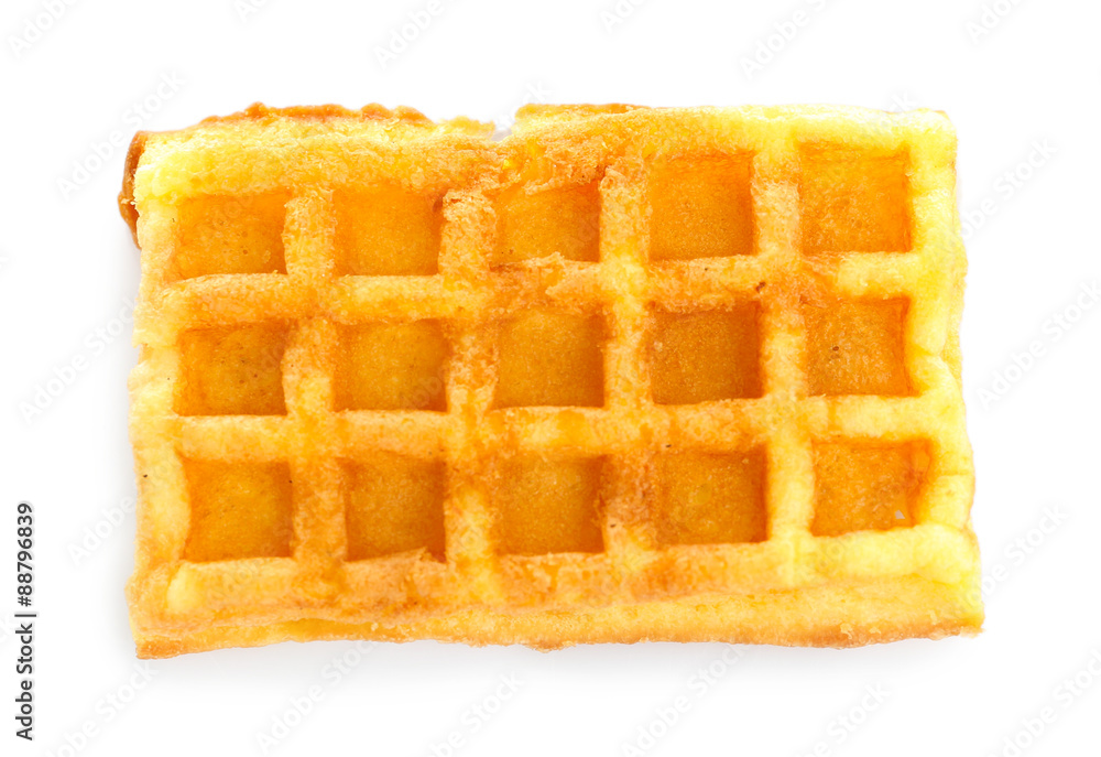 Fototapeta premium Sweet homemade waffle isolated on white