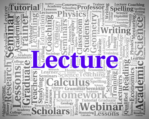 Lecture Word Indicates Discourse Talk And Recitations photo