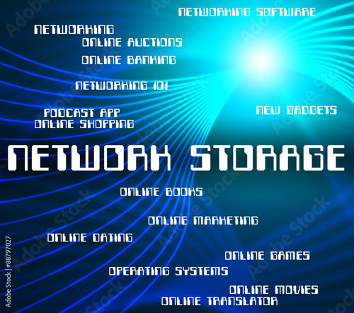 Obraz w ramie Network Storage Represents Global Communications And Computers