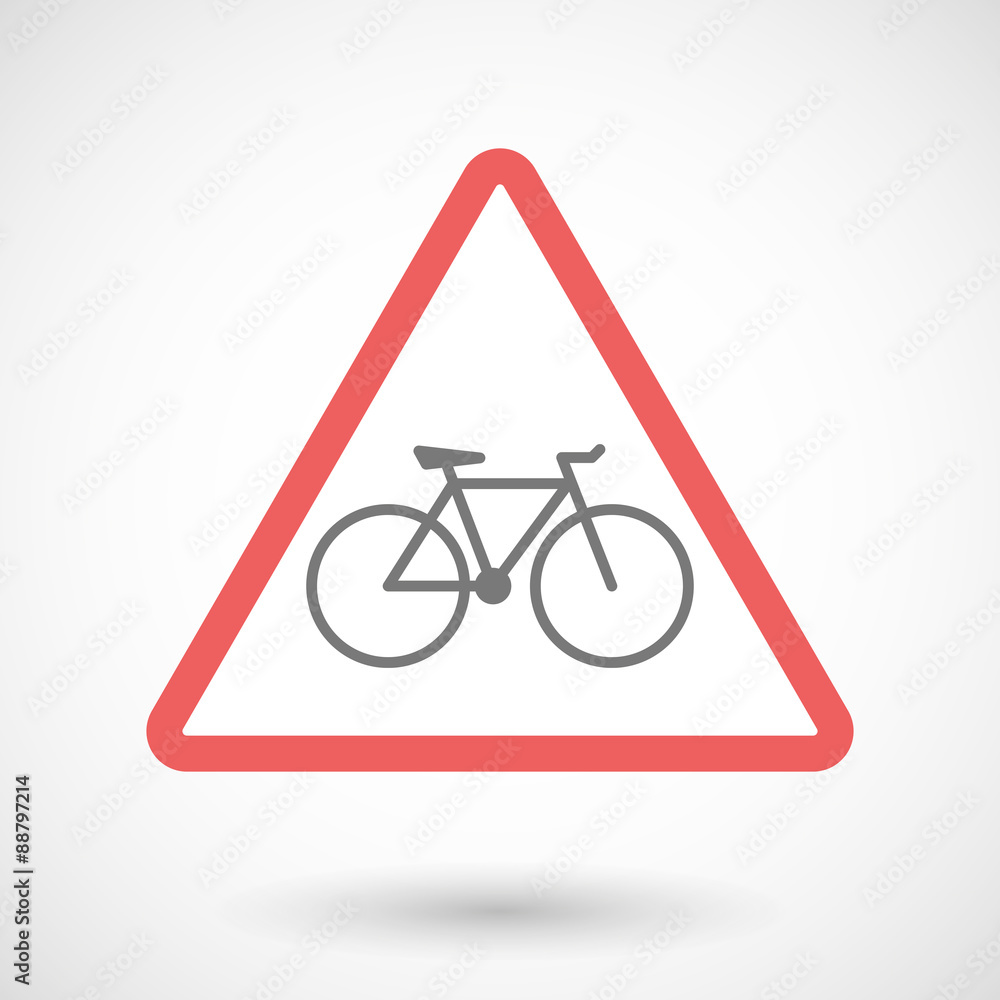 Warning signal with a bicycle Warning signal with a bicycle