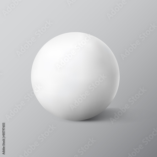 White sphere on grey background. Vector illustration