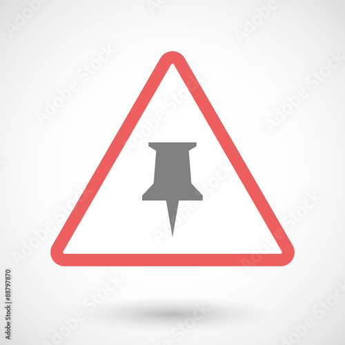 Warning signal with a push pin