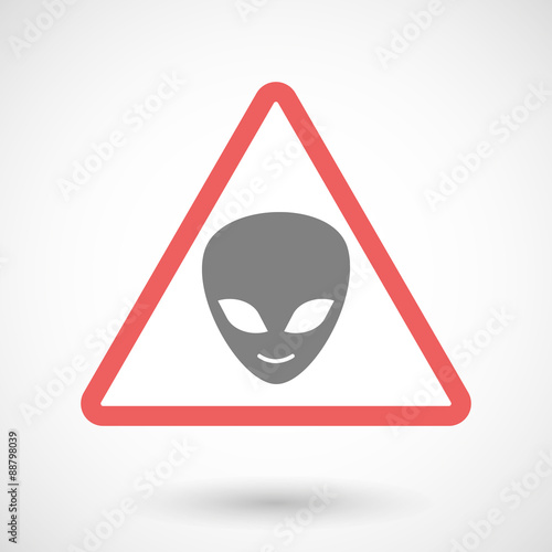 Warning signal with an alien face