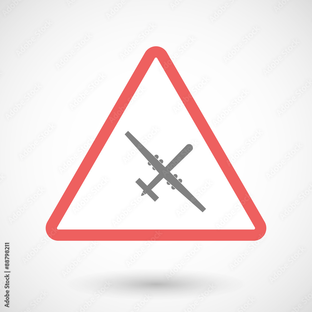 Obraz premium Warning signal with a war drone