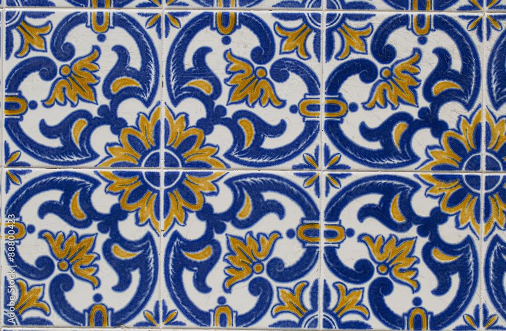 Detail of some typical portuguese tiles Detail of some typical portuguese tiles