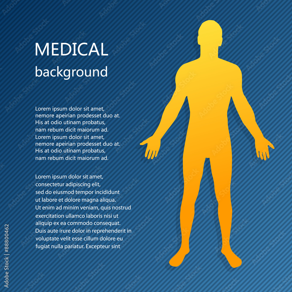 Medical background. Abstract model of man. 