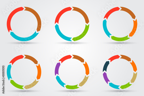 Vector circle arrows for infographic.