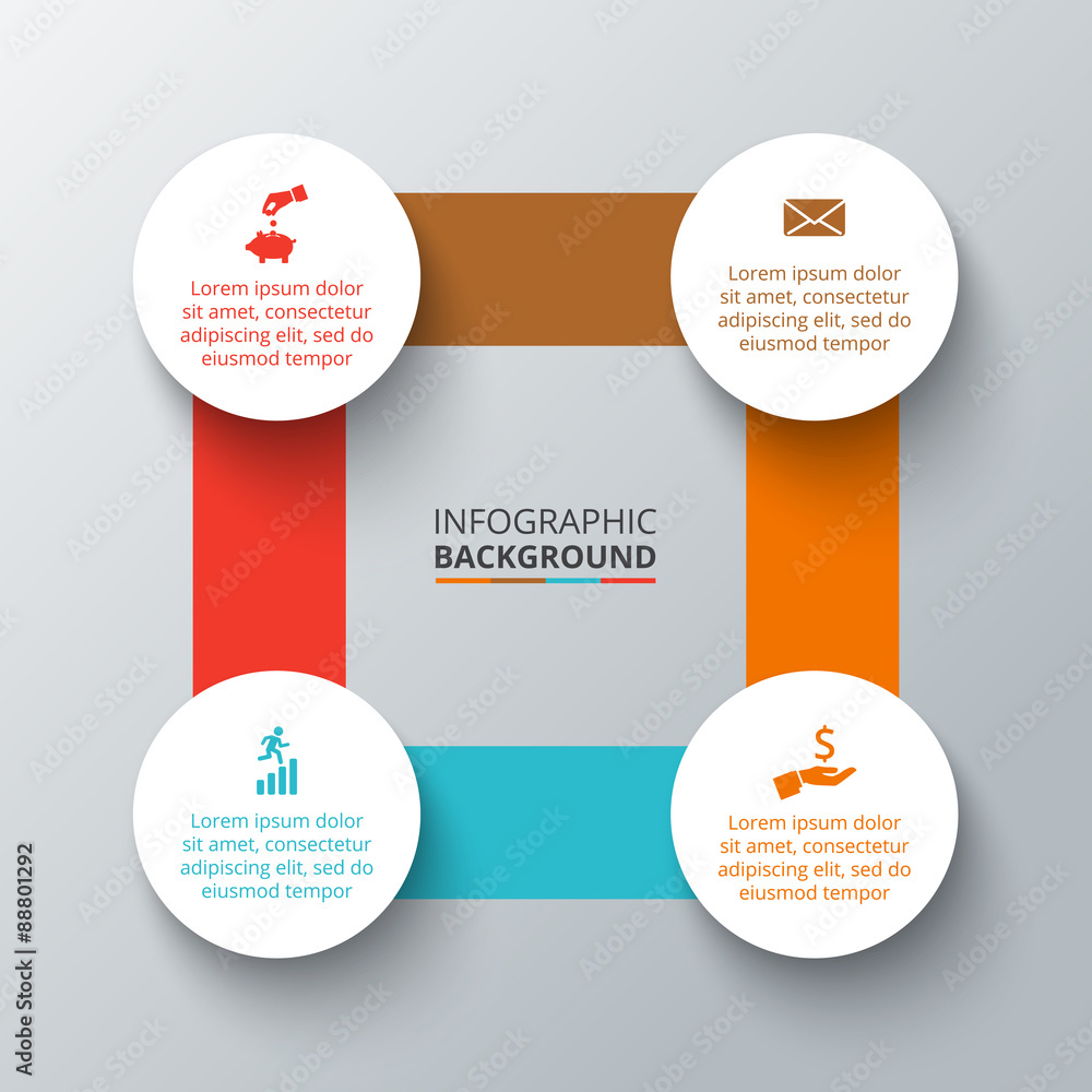 Vector square with circles for infographic. Vector square with circles for infographic.