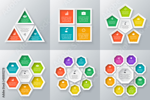 Vector circle elements set for infographic.