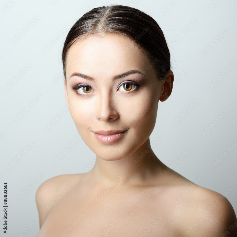Beauty portrait of young woman with beautiful healthy face, stud Beauty portrait of young woman with beautiful healthy face, stud