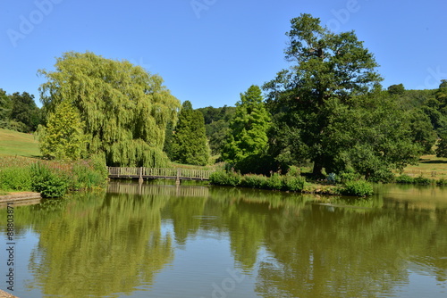 A lake at an English country estate in August 