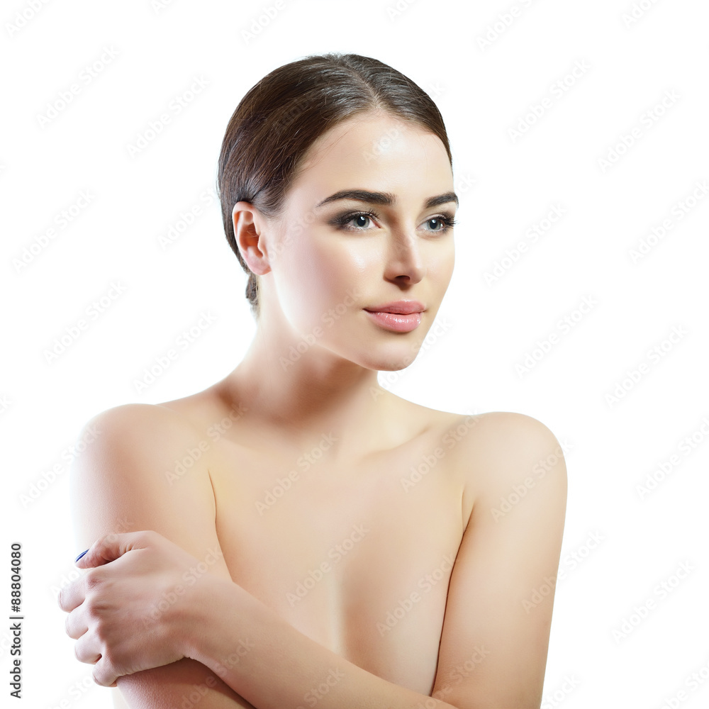 Beauty portrait of young woman with beautiful healthy face, stud Beauty portrait of young woman with beautiful healthy face, stud