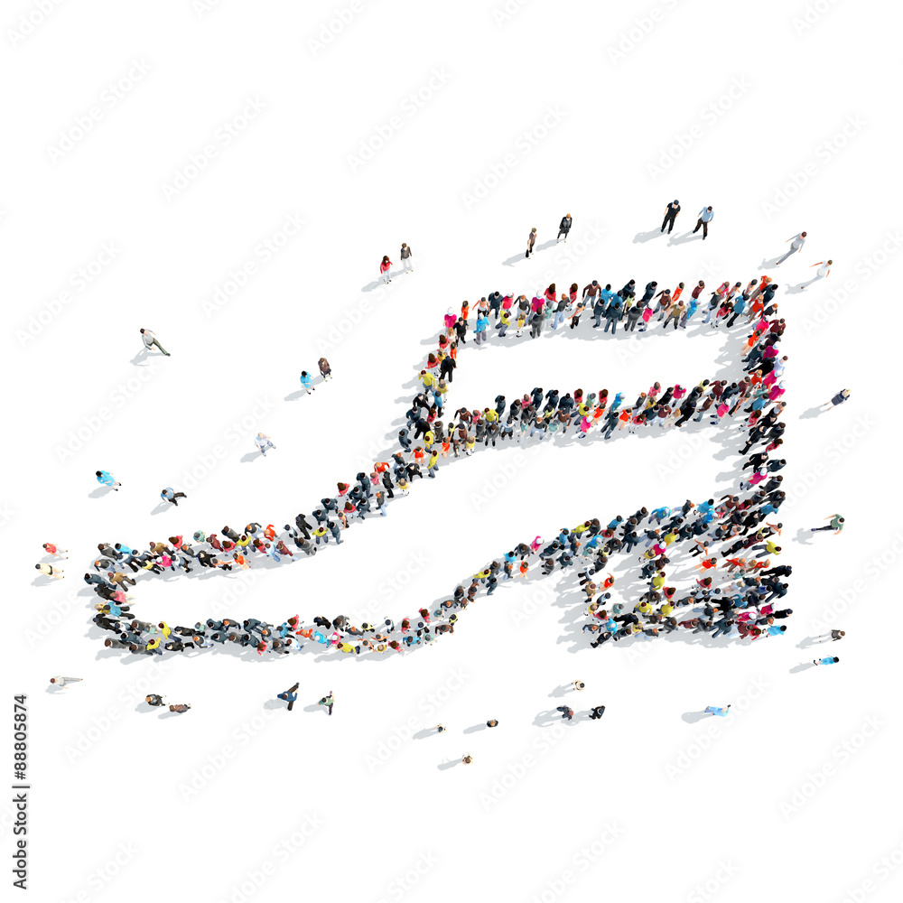 Fototapeta premium group people shape shoe