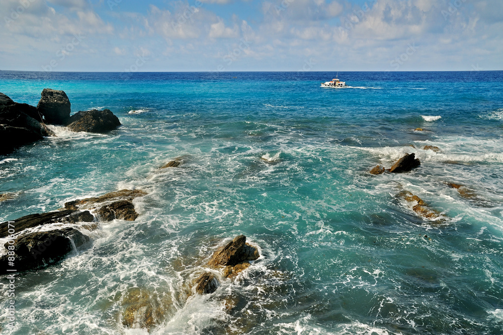 Sea landscape with waves Sea landscape with waves