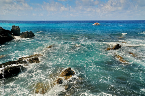 Sea landscape with waves