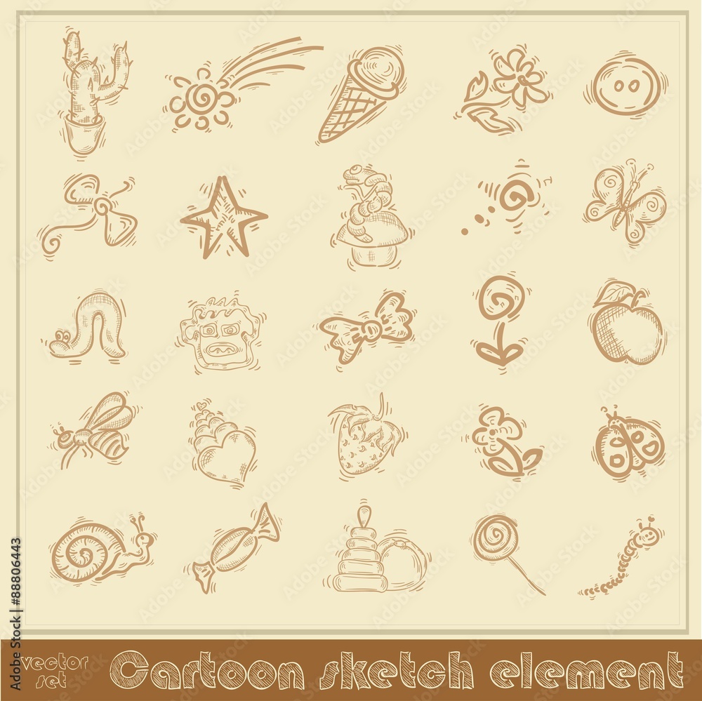 Naklejka premium sketch cartoon element