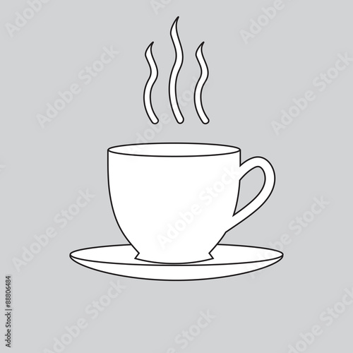 Coffee or tea cup icon. Vector. 
