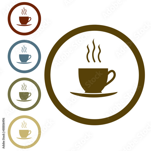Coffee or tea cup icon. Vector. 