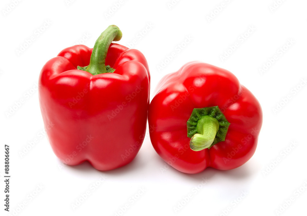 Fresh red pepper isolated on white background