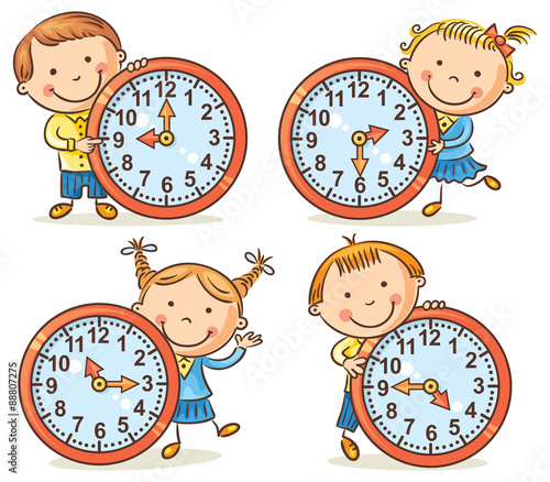 Little kids telling time set