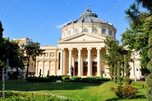 Majestic architecture of the Romanian Athenaeum in Bucharest, Romania photo