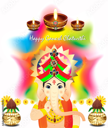 ganesh chaturthi colorful vector background photo