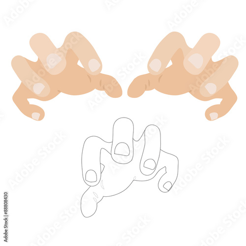 vector illustration of grabbing hands. may be symbol for greed