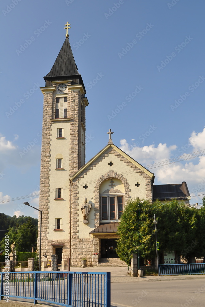 TERCHOVA, SLOVAKIA The village center and church. TERCHOVA, SLOVAKIA The village center and church.