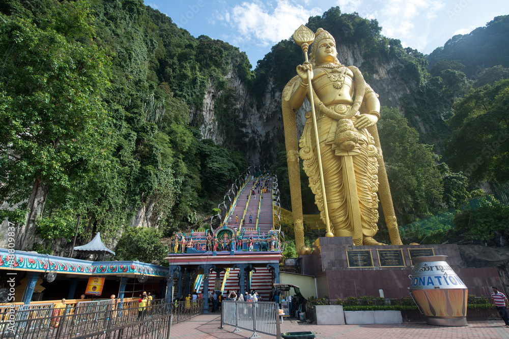 Lord Murugan Hindu Deity Statue by Hindu Temple Entrance at Batu Caves ...