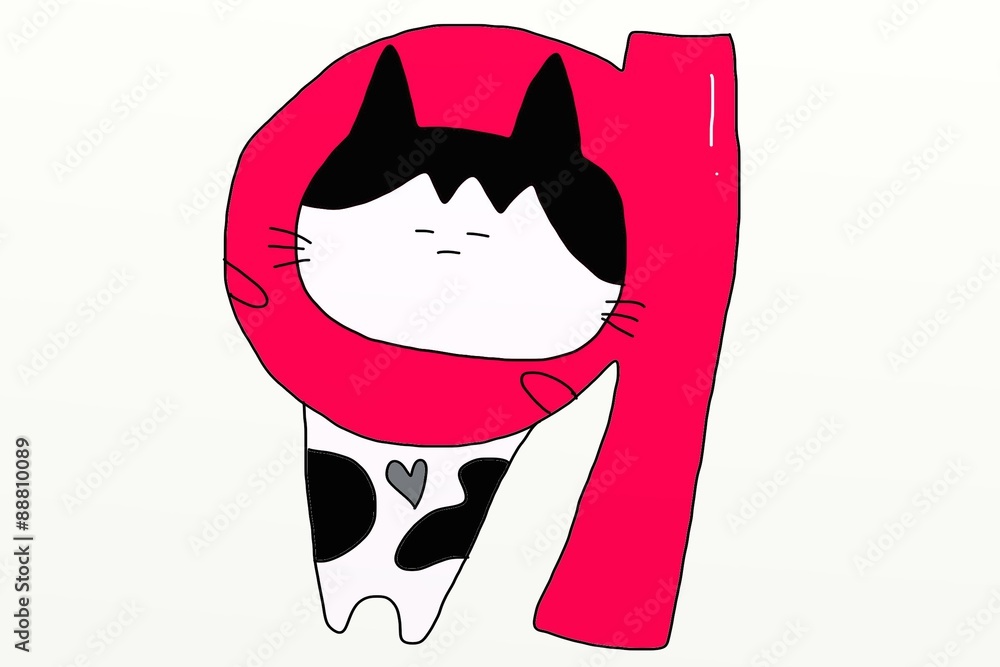 数字の９とねこ Stock イラスト Adobe Stock